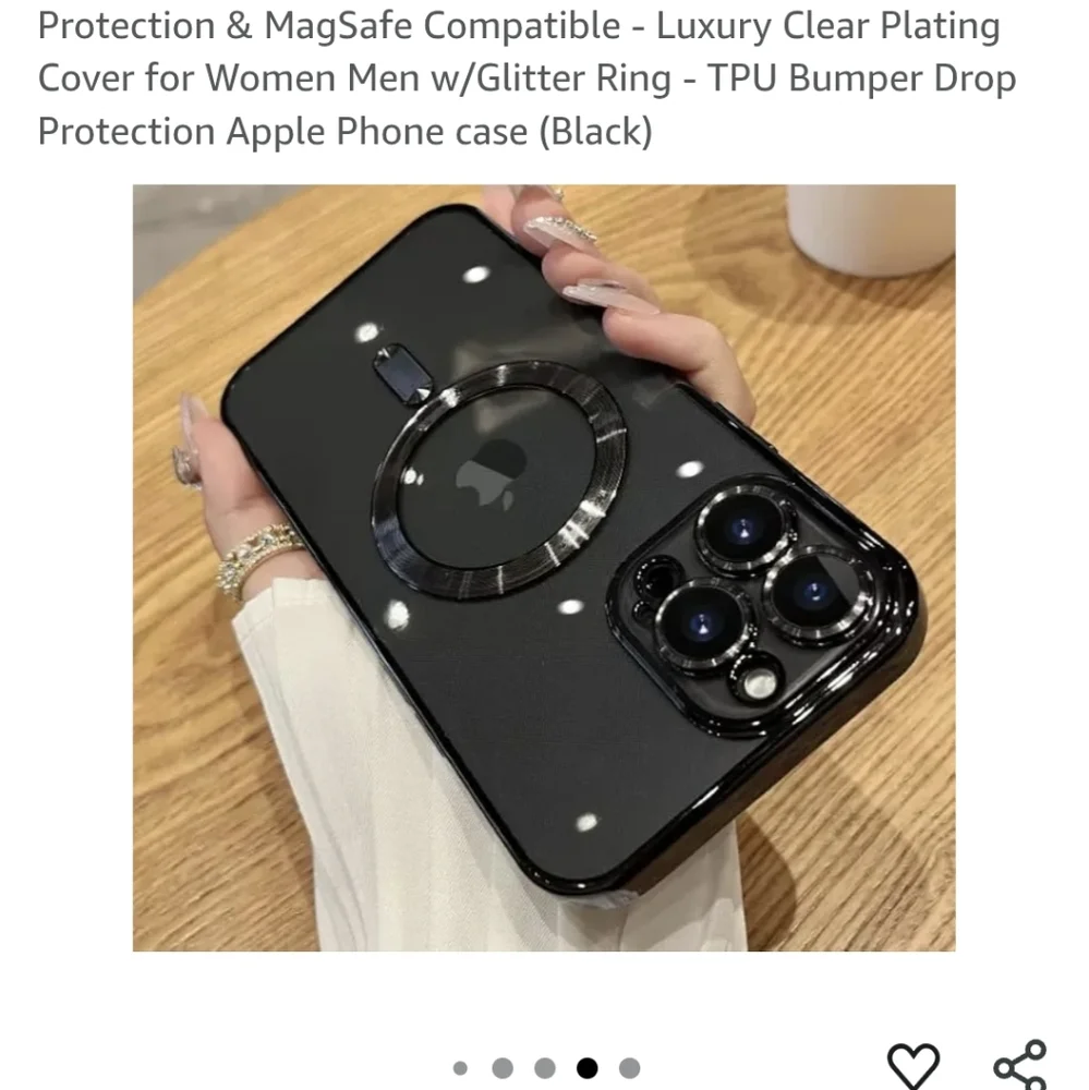 Black iPhone 15 Pro Case with Camera Protector